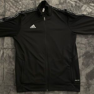Men’s Large Black Adidas Logo Zip Up Fleece